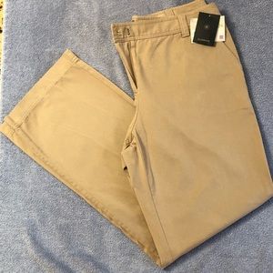 NWT Liz Claiborne flat front khaki pants.